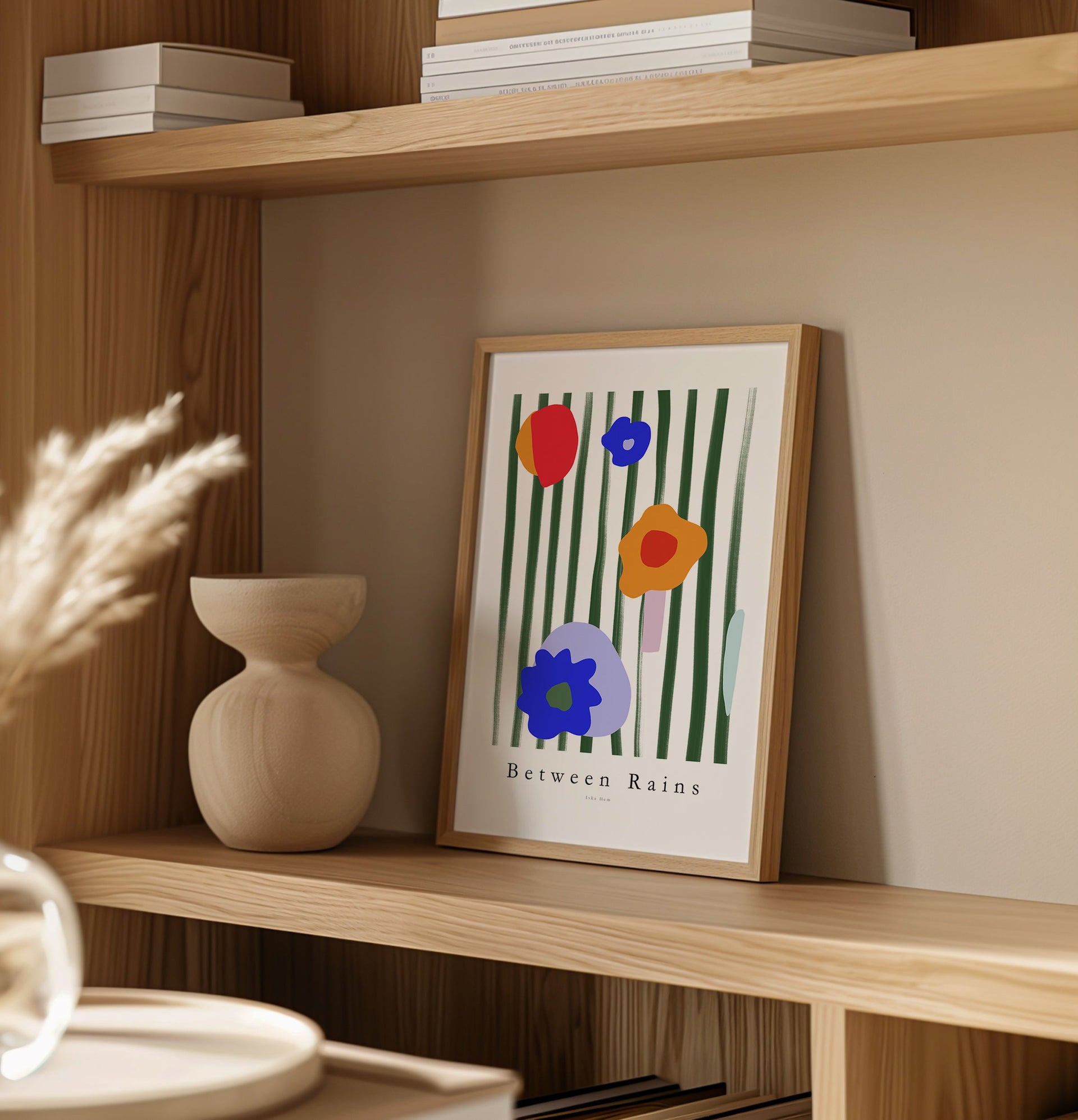 Between Rains Typo botanical abstract print – minimalist design