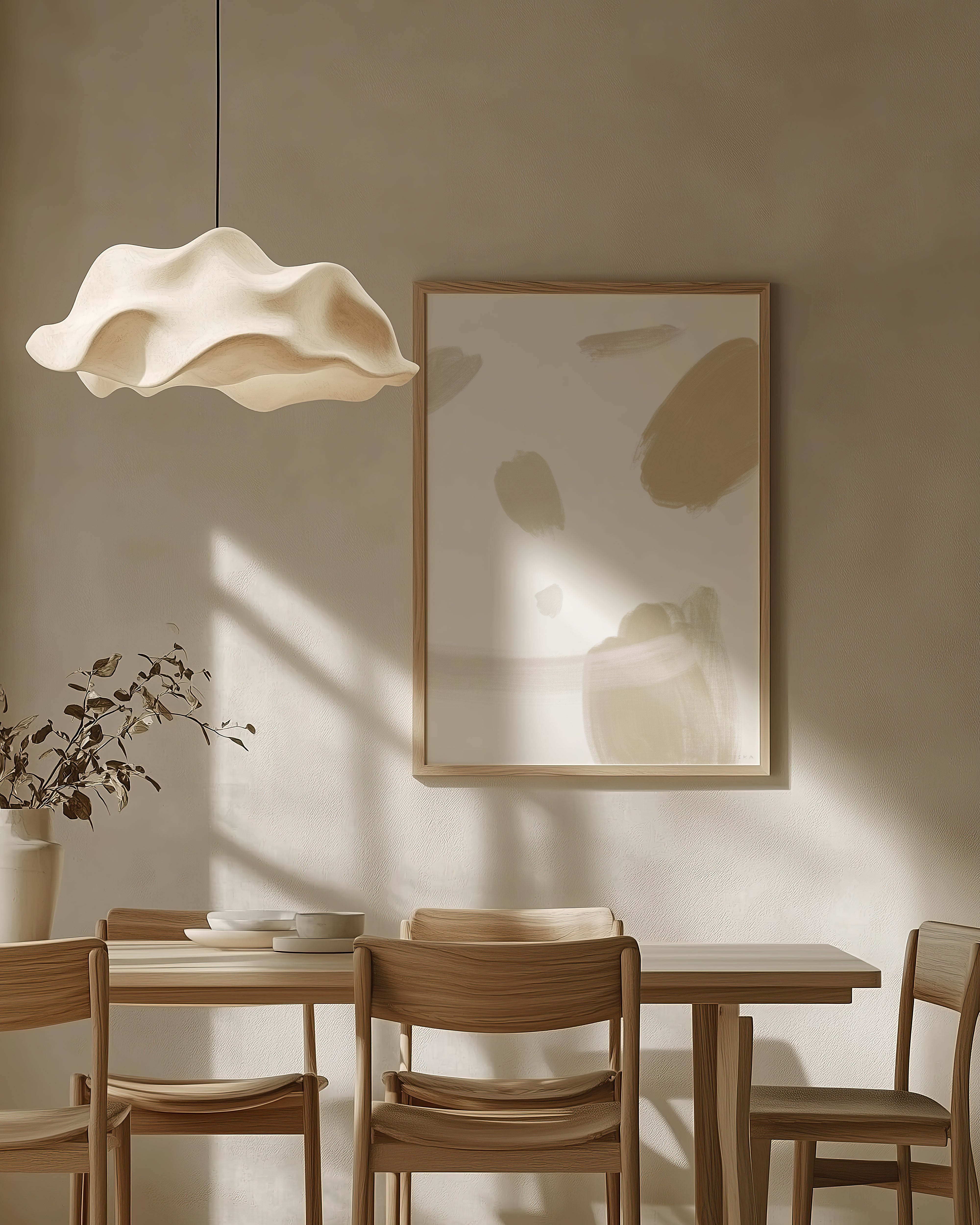Beige minimalist print “Clay & Cream