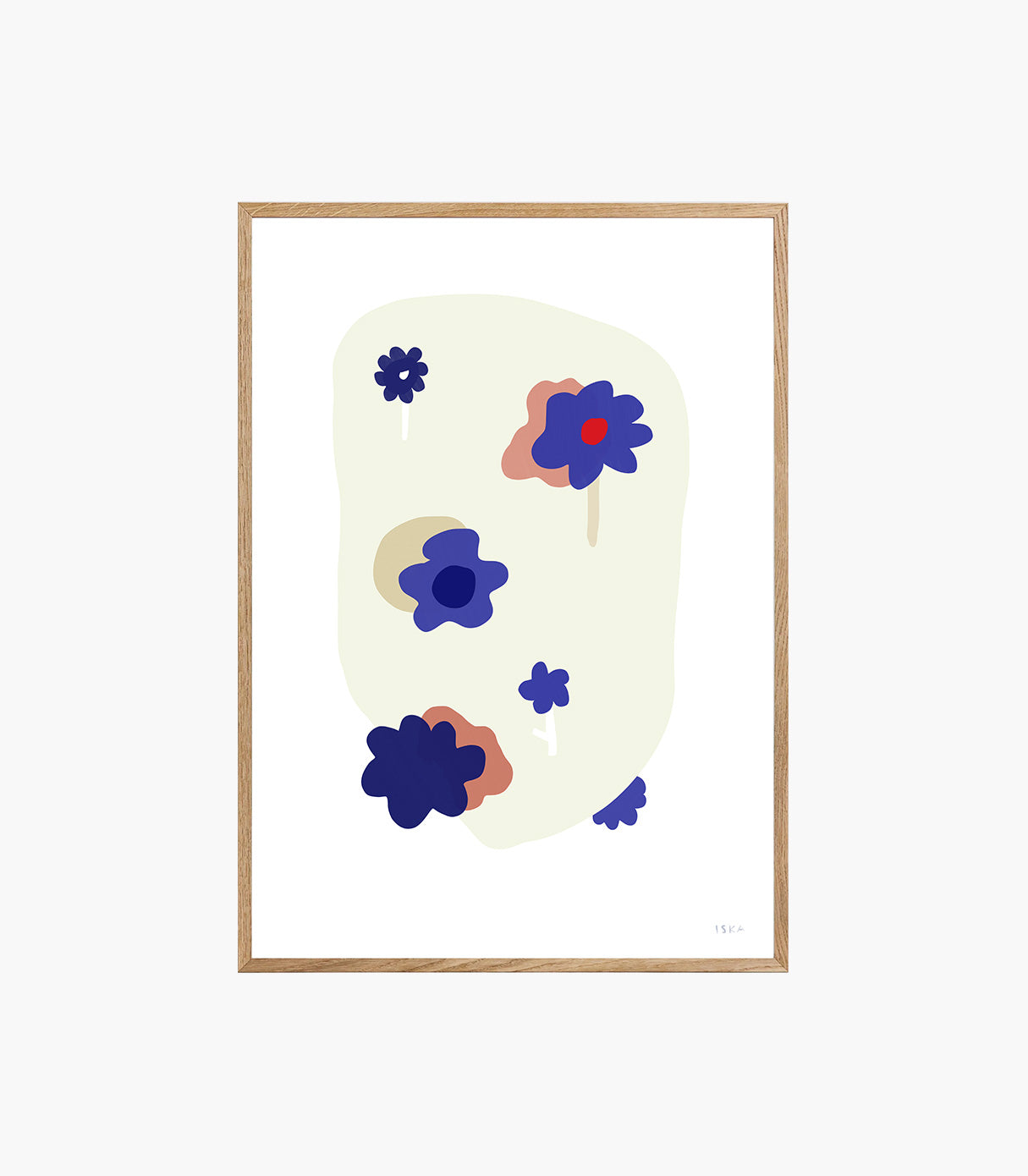 Efterblom botanical abstract art print hanging in minimalist interior