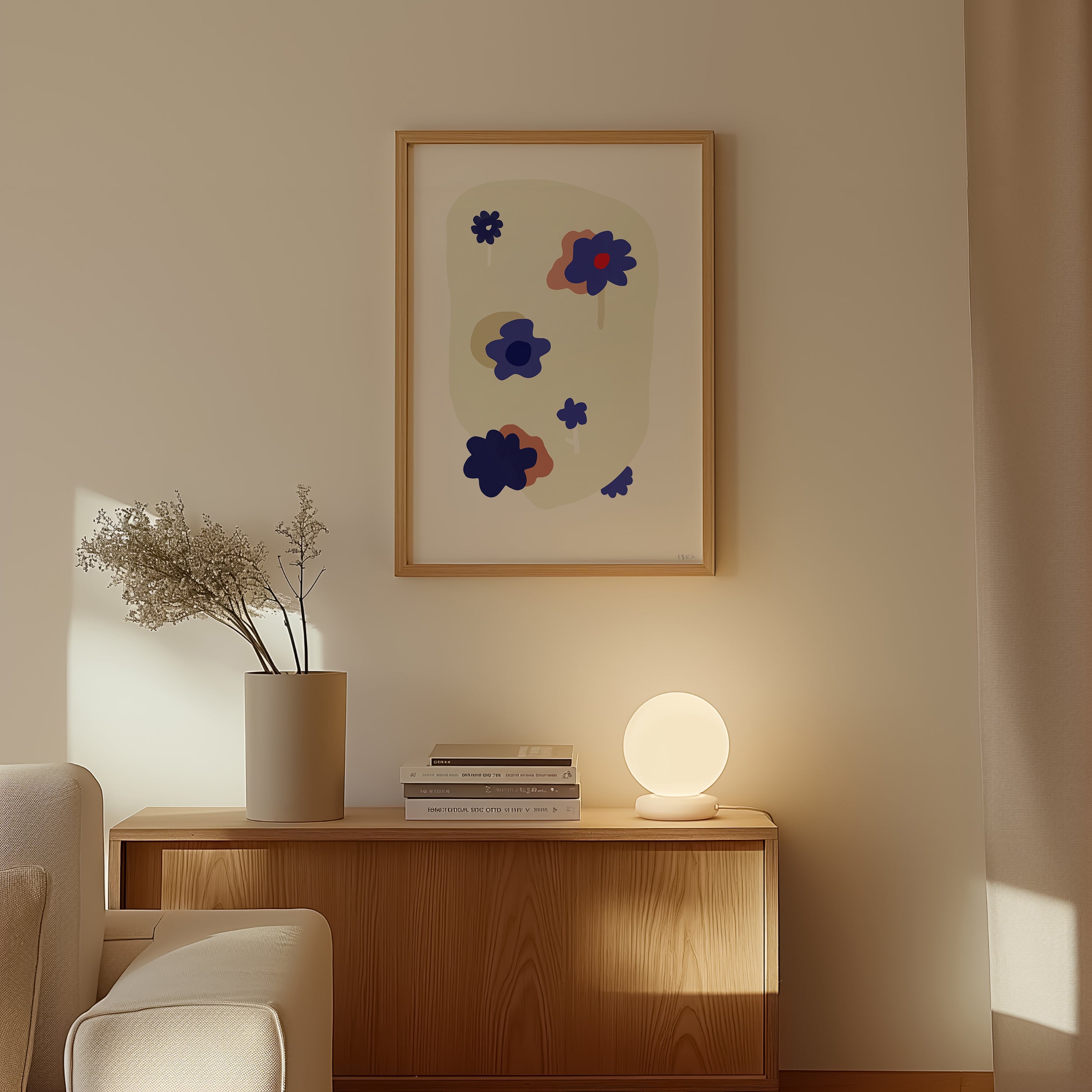 Efterblom floral wall art print – Scandinavian minimalist décor
