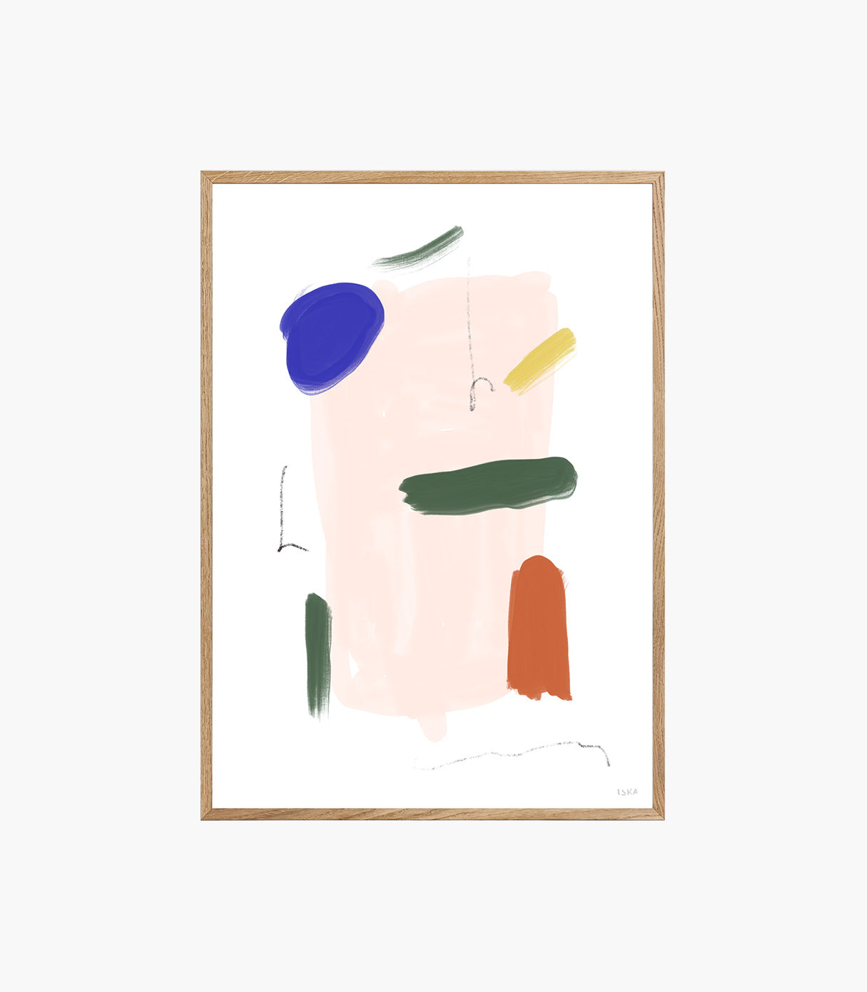 Sans abstract art print in beige modern interior