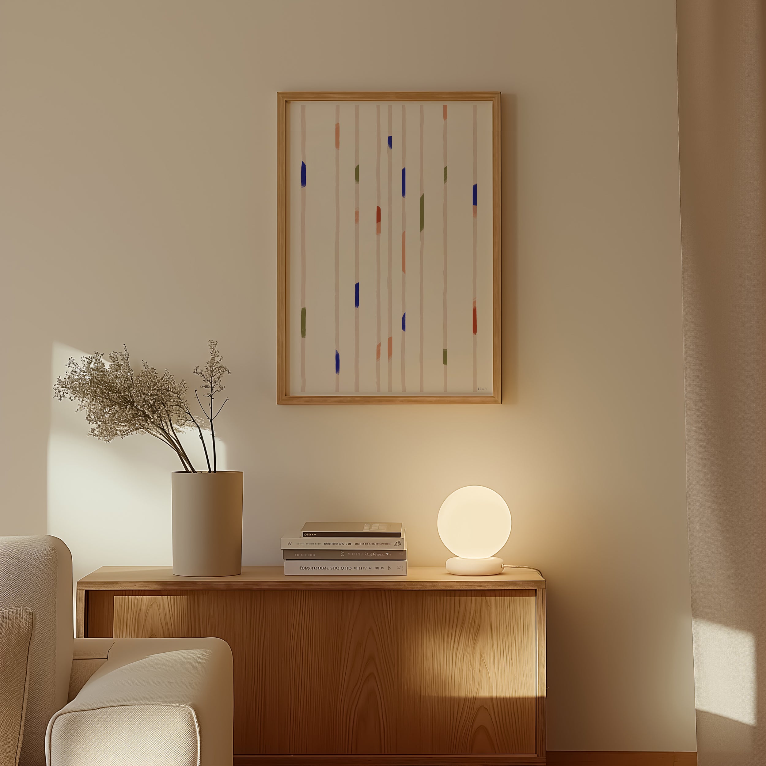 Puls Layer abstract shapes art print in beige and taupe palette