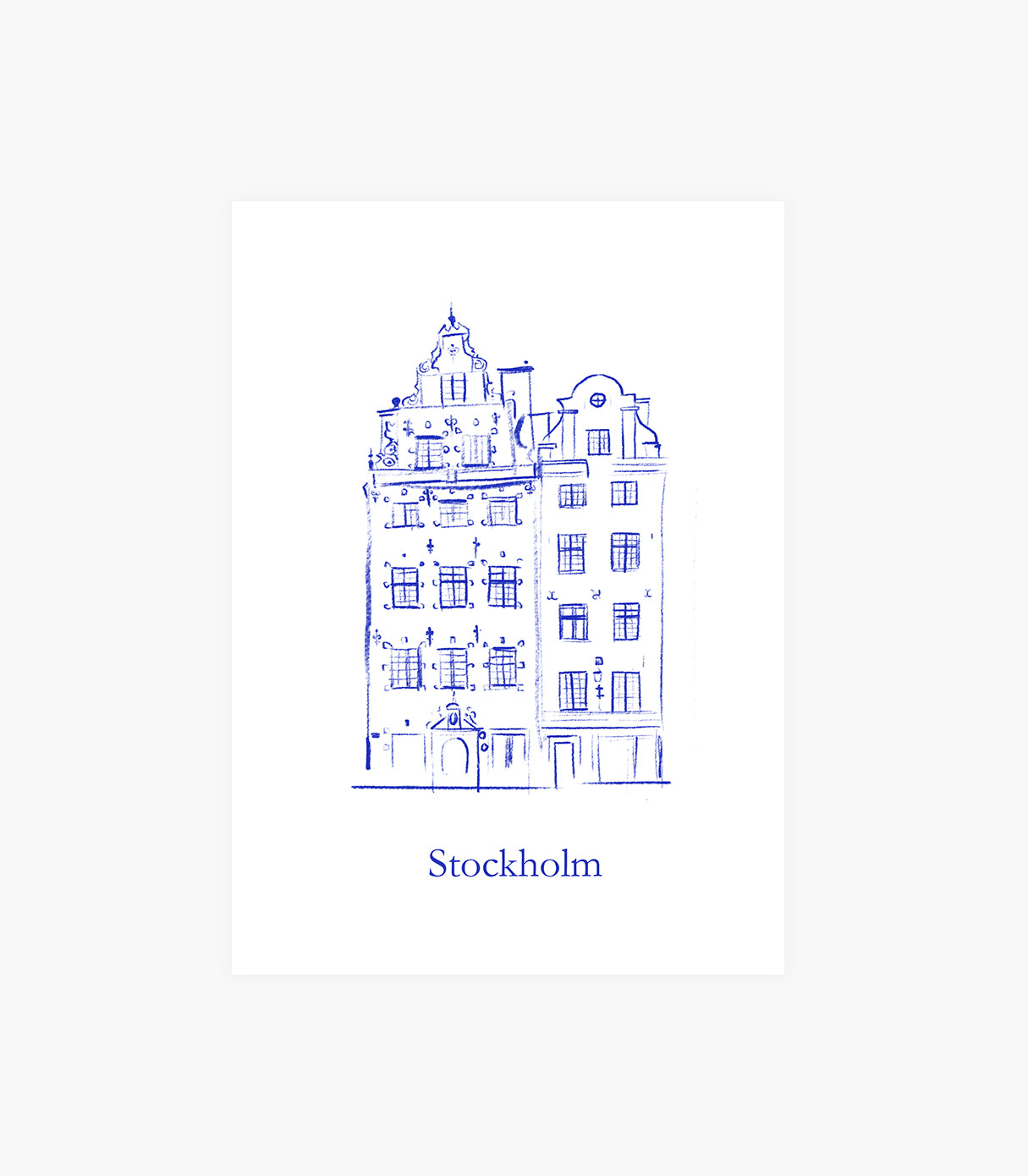 Scandinavian Stockholm architectural poster – clean line art